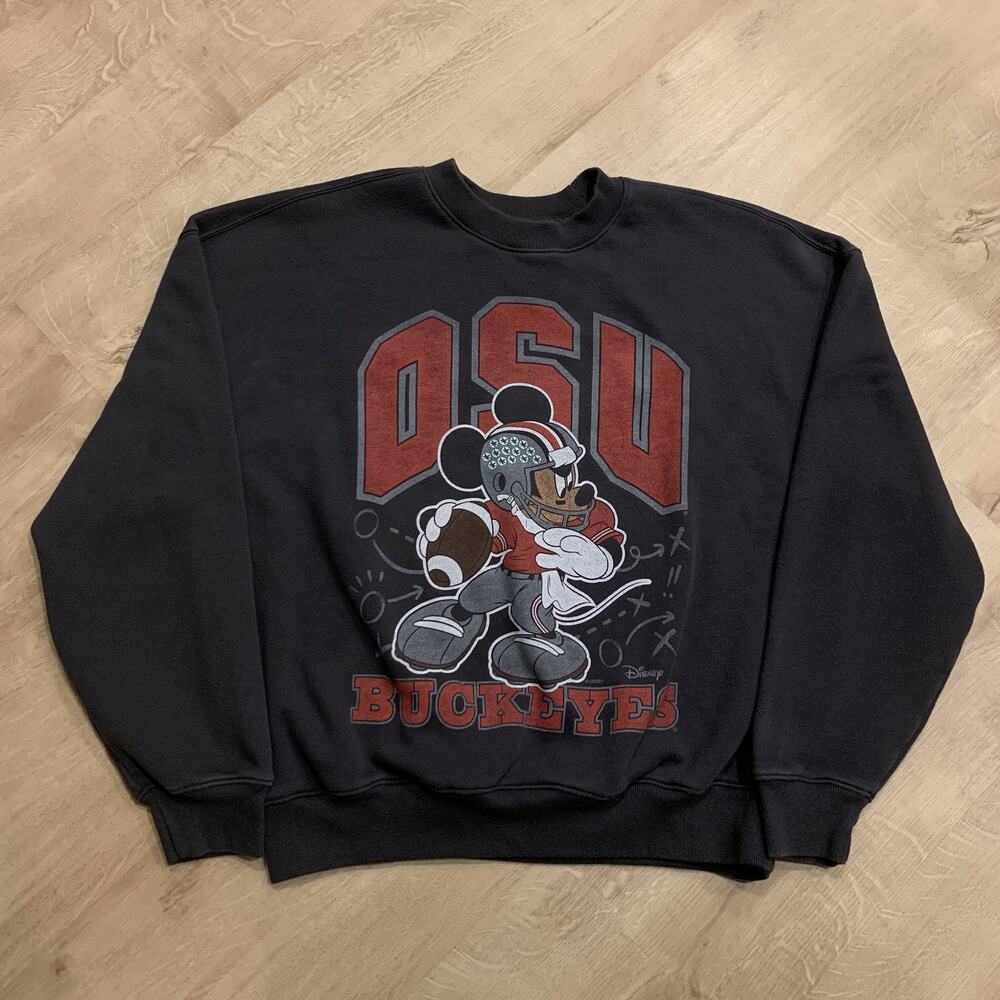 Hollister Blue 84 Disney Ohio State OSU Buckeyes Mickey Mouse Sweatshirt Men's M
